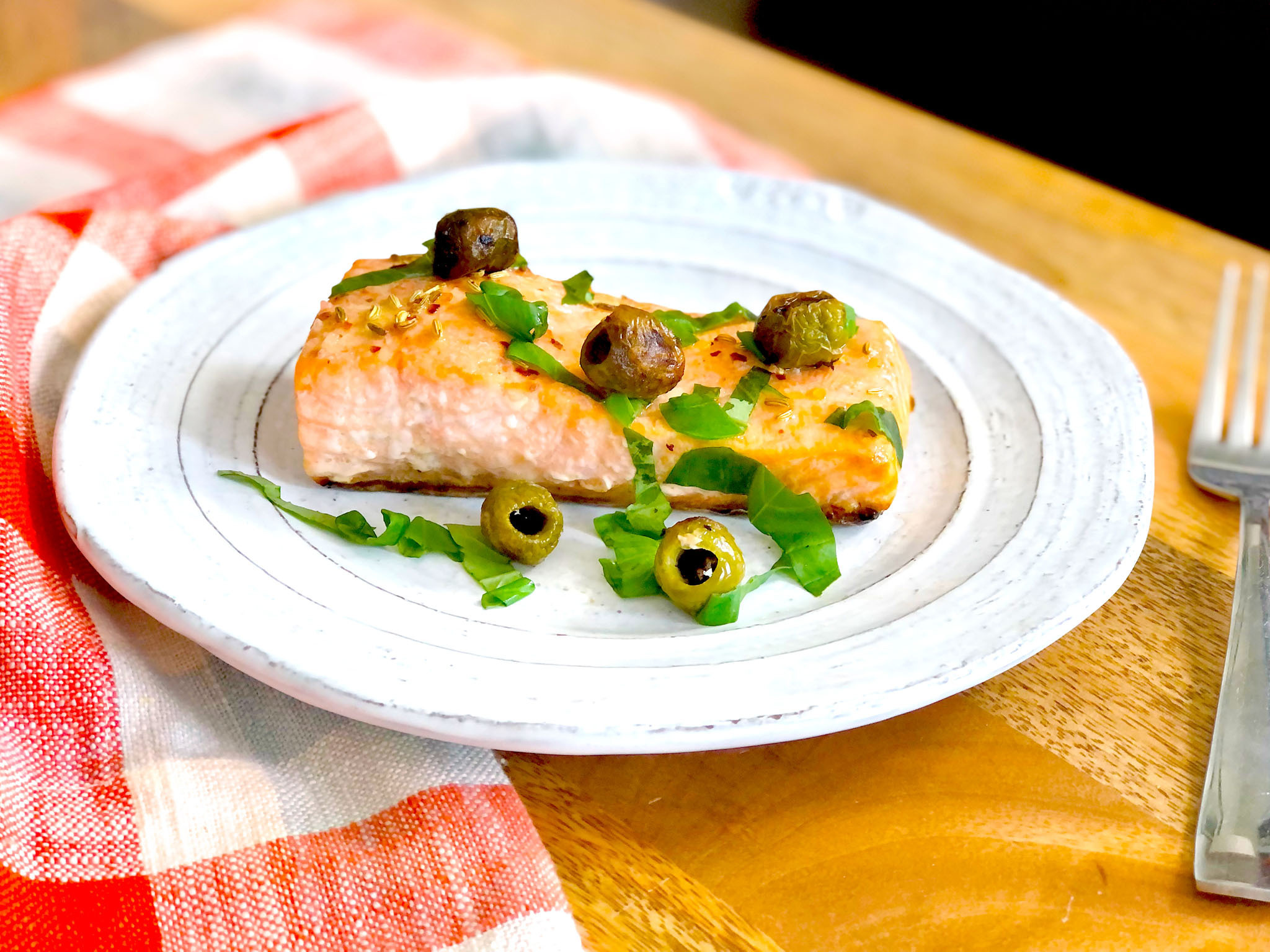 Mediterranean Salmon with Olives Image